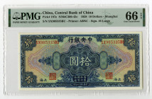 Central Bank of China. 1928 The Second of 2 Sequential High Grade Issue Banknotes
