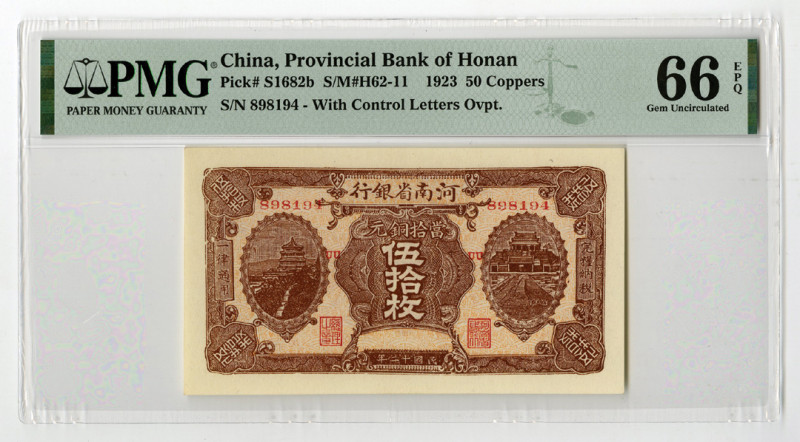 China, 1923. 50 Coppers, P-S1682b S/M#H62-11, The first of 2 sequential high gra...