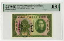 Kwangtung Provincial Bank, 1931 "Top Pop" Issued Banknote out of 481 Graded in the PMG census.