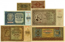 Croatia Issued Banknote Assortment, ca. 1940s