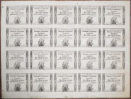 Domaines Nationaux, 1792 Uncut Sheet of 10 Sous Assignats