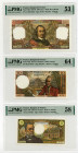 Banque de France. 1967 to 79 Banknote Trio.