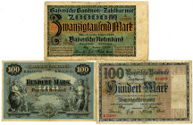 Bavarian Note Issuing Bank. 1900. Issue Quartet of Banknotes.