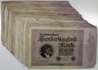 Weimar Republic Reichsbanknote. 1923. Collection of over 130 Issued Banknotes