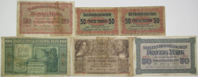 Darlehnskasse Ost. 1916-1918. Lot of 6 Issued Notes.