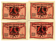Arnstadt. 1921. Lot of 4 Issued Anti-Semitic Notgeld Notes.
