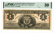 Banco Internacional de Guatemala. 1900 Rare Early Date Issue Banknote