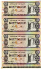 Bank of Guyana, ND (2006) with Signature 13 or 14 and Unlisted as Uncut Strip of 4 notes.