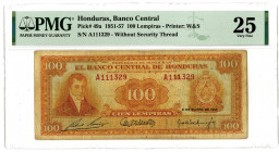 Banco Central de Honduras, 1951-57 "Top Pop" Issue Banknote