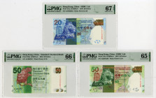 Standard Chartered Bank & HSBC Ltd.. 2010. Lot of 3 Issued Notes.