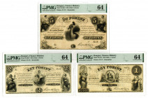 Finance Ministry, ND (1852) Remainder Banknote Trio