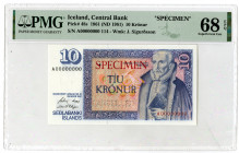 Central Bank of Iceland, 1961 (ND 1981) "Top Pop" Specimen Banknote