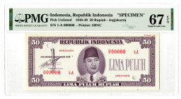 Republik Indonesia, 1948 Essay Banknote Specimen.