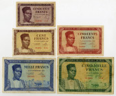 Banque de la Republique du Mali, 1960 Issued Banknote Quintet