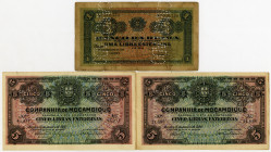 Mozambique Issued Banknote Trio, 1919-1942