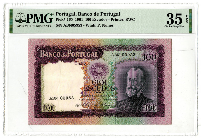 Portugal…. 1961. 100 Escudos, Issued banknote, Purple and multicolor, S/N ABN059...