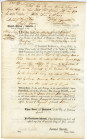 Baltimore, Maryland, 1801-1802 Legal Document from Notary Public, Samuel Sterett.