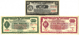 Counties of Atlantic and Monmouth 1933-34. Trio of I/C Depression Scrip Notes