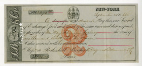 August Belmont & Co. (Rothschild Brothers) 1885. I/U Second Exchange signed by August Belmont.
