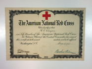 American National Red Cross 1917 Membership Certificate.