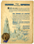California Pacific International Exposition 1936 Certificate of Appreciation