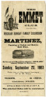 Emmet Club, 1883 Advertising Broadside for a Sunday Family Excursion to Martinez, California