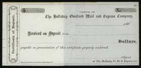 Holladay Overland Mail & Express Co. Waybill and CD, ca.1860's.