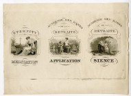 Academie des Dames de la Retraite ca. 1830-40's Book Plate Proof Vignettes by Early Security Printer.