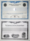 American Banknote Corp. 1995 Bicentennial Stock Certificate & Facsimile Copy of American Museum of Finance Stock Certificate