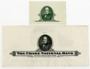 Chase National Bank Pair of Proof Vignettes, ca. 1880s with Salmon P. Chase Portraits