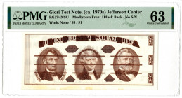 Giori Test Note, ND (ca. 1960-70s) Jefferson Center
