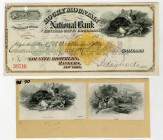 Rocky Mountain National Bank of Central City, Colorado, 1877 I/C Draft & Matching Vignette Pair with I.R. RN-G1.