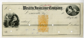 Western Insurance & Banking Co., ND (ca.1860s). Proof Check with Imprinted Revenue RN-B1.