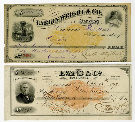 Cincinnati, Ohio. Lot of 2 I/C Drafts printed by ABNC or Continental BNC, Includ...