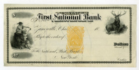 First National Bank, ca.1860-70s Mockup Proof Draft With I.R. RN-B1 and Detailed Production Notes on Back.