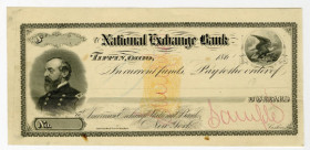 National Exchange Bank, ca.1860s Proof Check With I.R. RN-B1 by ABNC.