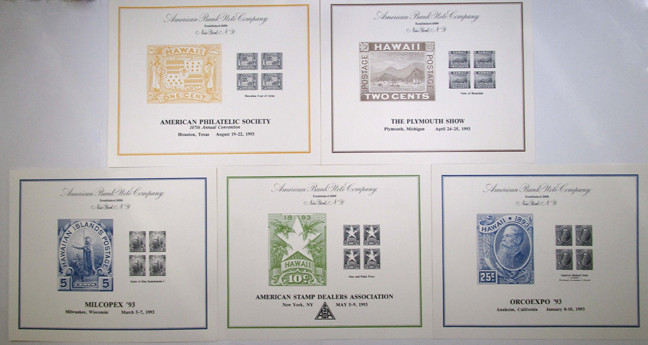 Hawaii, 1887 to 1898, Lot of 60 Intaglio and Litho Printed Philatelic Reprint So...