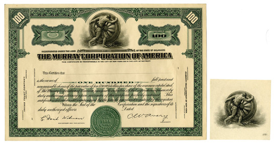 Detroit, Michigan, ND ca. 1925-30, Proof Stock Certificate, 100 Shares, black on...