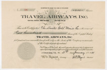 Travel Airways, Inc., 1931 I/U Stock Certificate