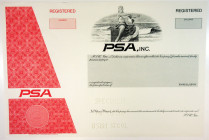 PSA, Inc., "Pacific Southwest Airlines ", 1986 Proof Specimen Bond