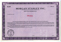 Morgan Stanley Inc. 1984 Specimen Stock Certificate
