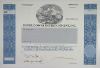 Dover Downs Entertainment, Inc. 1996 Specimen Stock Certificate