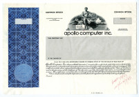 Apollo Computer Inc. 1983 Proof Stock Certificate Now Part Of Hewlett Packard.