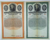Kingdom of Belgium Stabilisation Loan, 1926 Specimen Bond Pair.