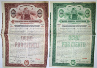 Banco Agricola Hipotecario. 1924. Specimen Bond Pair.