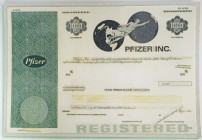 Pfizer Inc. 1972 Production Department Unique Proof Mock-Up of Registered Bond