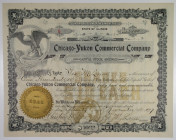 Chicago=Yukon Commercial Co., Alaska 1897 I/U Stock Certificate.