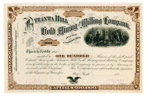 Atlanta Hill Gold Mining and Milling Co., 1880's (ca.1881-1888) Specimen Stock Certificate.