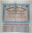 Treasury Gold Mines Ltd., 1910 Historic Specimen Stock Certificate Issued 1 Month After South Africa Was Formed as a Country