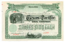 Texas and Pacific Coal Co., 1900-1910 Specimen Stock Certificate